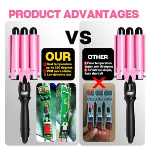 <span class=keywords><strong>Fer</strong></span> <span class=keywords><strong>à</strong></span> friser en céramique <span class=keywords><strong>à</strong></span> affichage numérique LED, modèle professionnel, boucles automatiques, boucleur <span class=keywords><strong>à</strong></span> air - Product Image 4