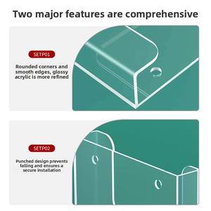 Porte-documents en acrylique, boîte de rangement, porte-fichiers A4, transparent, montage mural, support pour brochures, <span class=keywords><strong>présentoir</strong></span> pour prospectus <span class=keywords><strong>A5</strong></span> - Product Image 4