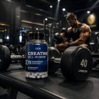 Capsules de créatine HCL directement de l'usine, complément nutritionnel sportif, entraînement, force, récupération musculaire, adulte, OEM, vente en gros, 90 capsules