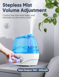 2.5L công suất lớn mát sương bể nước 28dB yên tĩnh siêu âm độ ẩm có thể điều chỉnh 360 Xoay vòi phun dễ dàng để làm sạch - Product Image 2