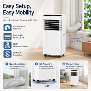 <span class=keywords><strong>Aire</strong></span> <span class=keywords><strong>Acondicionado</strong></span> Portátil <span class=keywords><strong>de</strong></span> 7000 BTU para el Hogar y Habitaciones Pequeñas |   Unidad <span class=keywords><strong>de</strong></span> <span class=keywords><strong>Aire</strong></span> <span class=keywords><strong>Acondicionado</strong></span> Portátil con Manguera <span class=keywords><strong>de</strong></span> Refrigeración y Extracción - Product Image 5