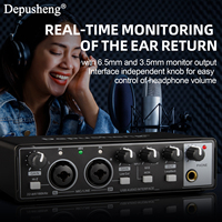 Carte son de studio d'enregistrement professionnelle Depusheng MD22 avec interface audio pour téléphone PC studio de musique