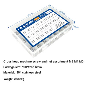 721pcs Stainless Steel <b>Machine</b> <b>Screws</b> Set M3 <b>M4</b> Pan Head Three Combination with Metric System DIN Standard - Product Image 5