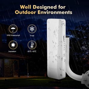 Ngoài trời không dây cầu 5.8GHz 1-3Km khoảng cách 2X <span class=keywords><strong>100Mbps</strong></span> cổng Ethernet 24V PoE Adapter 2 gói-new hỗ trợ 4G 5G tường lửa - Product Image 6