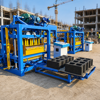 Machine automatique de fabrication de blocs de béton par vibration QTJ4-25, machine à briques creuses, pavés et bordures en béton, machine à blocs de ciment avec PLC
