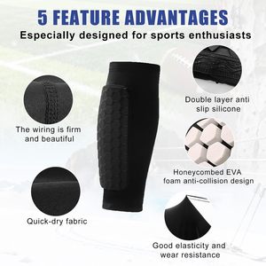 <b>Hot</b> Sale Soccer Shin Guards Triangular Shin Pad Breathable Calf Sleeve Compression Calf Leg Sleeve Customized Shin Guard - Product Image 4