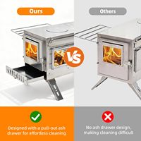 Poêle à bois portable professionnel en acier inoxydable pour tente, idéal pour le camping par temps froid, avec four pour chauffage et cuisson