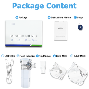 Mesin <span class=keywords><strong>Nebulizer</strong></span> Jaring Genggam Portabel Rumah Sakit Medis Nebulizador Jaring Inhaler Batuk Asma Rumah Tangga dengan Masker Corong Mulut - Product Image 5