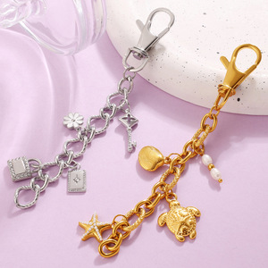 Cadena de llavero unisex de acero inoxidable con cierre de mosquetón, cadena de cintura estilo urbano, cadena múltiple para accesorios de moda - Product Image 3