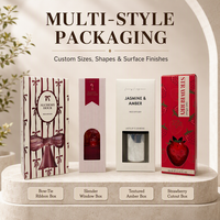 Boîte d'emballage en carton kraft pliable avec fenêtre découpée sur mesure pour diffuseur de parfum et huiles essentielles, vente en gros