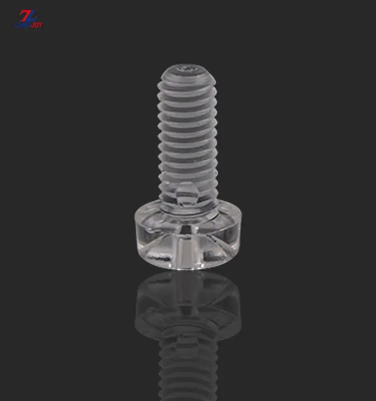 Precio de fábrica m3-m6 ronda cabeza policarbonato PC acrílico tornillo transparente de plástico