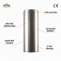 Tuyau de cheminée en acier inoxydable 316L 304 à double paroi, installation facile, soudure sans soudure pour poêle à bois