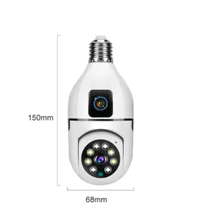 2mp 전구 카메라 V380 쌍안 카메라 홈 무선 HD 360 도 원격 모니터링 듀얼 라이트 풀 컬러 스파이 cctv 카메라