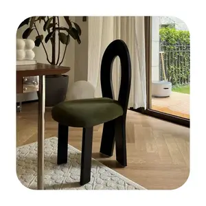 Upscale Vintage Dining Chair Soft Seat Restaurant Velvet Chair Living Room And Hotel Luxury Coffee Chair