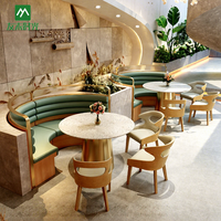 Combinaison Table-Chaise de Restaurant Semi-Circulaire Moderne et Contemporaine en Bois, Écologique et Durable, pour la Restauration