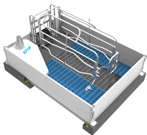 Équipement d'élevage porcin durable, cage de mise bas en acier galvanisé à chaud avec panneau en PVC, cage de maternité pour truies - Product Image 2