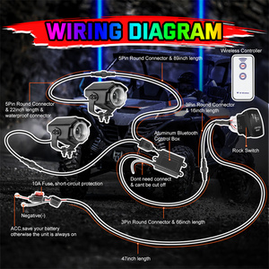 Commande à distance ou à bascule en aluminium moulé sous pression RGBW Color Laser Lazer LED Whips - Product Image 2