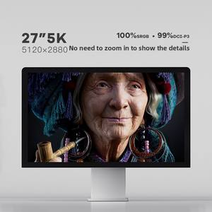 Écran professionnel <span class=keywords><strong>pour</strong></span> concepteur <span class=keywords><strong>27</strong></span> <span class=keywords><strong>pouces</strong></span> 5K 5210*2880PX 60Hz IPS Corps en alliage d'aluminium Compatible <span class=keywords><strong>Mac</strong></span> Extension externe Ordinateur de bureau - Product Image 2