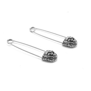 yunnique Animal <b>Earrings</b> Lion Head Titanium Steel Unisex Party Fashion Jewelry Studs - Product Image 3