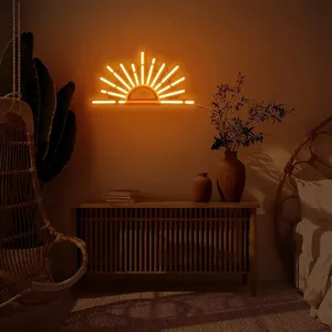 ドロップシッピングDecoracionレタリングライトロゴネオンサインカスタムウェディングネオンサインサンライズネオンサインパーティーホーム