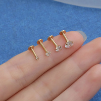 Bijoux Gaby Fashion, piercing pour lèvre en titane ASTM-F136 6AI-4V ELI G23, labret à dos plat avec filetage interne