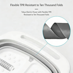 一秒折叠式足浴盆足部浸泡水疗浴盆，带毛巾架和便携式手柄，适合家庭放松足部按摩 - Product Image 4