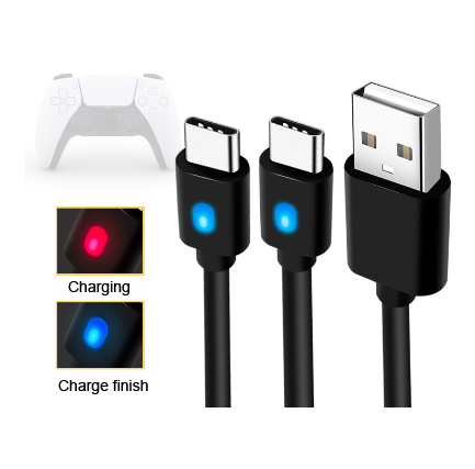 Dual Charging Cable for Playstation 5 PS5 Wireless Gamepad Usb Charging Cable Game Controller Charging Cable With Indicator 3m