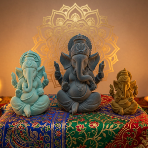 Décoration Religieuse, Statue en Résine de Ganesha, Dieu Éléphant Indien, Artisanat d'Éléphant - Product Image 1