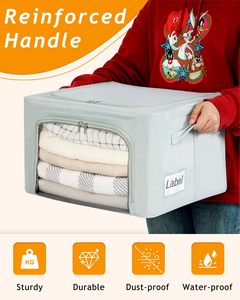 KUYUE Faltbare blaue Kleidung Organizer Kleidung Lagerplätze, stapelbare Regal Taschen Boxen, Schrank Organizer und Aufbewahrung metall - Product Image 6