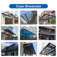 Auvent rétractable pour porte d'entrée SUNTO, en alliage d'aluminium personnalisé de luxe, avec cadre en polycarbonate et télécommande, pour balcon
