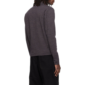 OEM Wholesale Factory Supplier Breathable Soft Knit <b>Thermal</b> Shirts Gray Long Sleeve <b>Wool</b> Blend Polo Shirts - Product Image 3