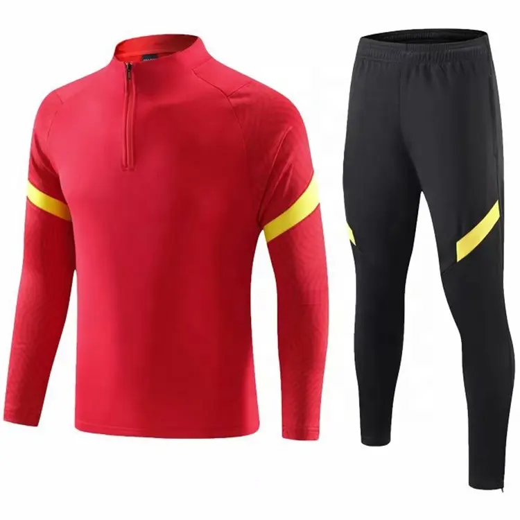 Conjunto de treinamento de clube e futebol, melhor atacado, treinamento de futebol infantil, vermelho, amarelo