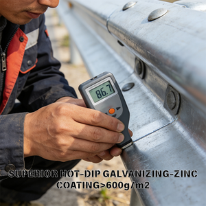 <span class=keywords><strong>Precio</strong></span> Directo de Fábrica para Barandilla de Seguridad Anticorrosión de 2 Ondas para Carreteras, Poste Redondo de Acero Q355 Galvanizado en Caliente, Probado en Contra Impactos EN1317 - Product Image 4