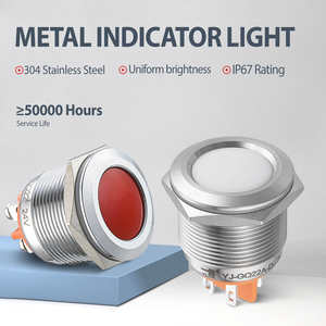 ไฟแสดงสถานะแบบแผงโลหะขนาด 22 มม. พร้อมขาเสียบ <span class=keywords><strong>LED</strong></span> สีแดง เขียว เหลือง น้ำเงิน ขาว สำหรับรถยนต์และเครื่องจักร 12V-24V ได้รับการรับรองมาตรฐาน CE TUV - Product Image 5