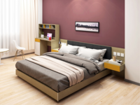 Ensemble de meubles de chambre d'hôtel 5 étoiles sur mesure ATWOKA, mobilier moderne pour chambre d'hôtes avec bois massif