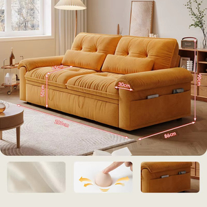 <span class=keywords><strong>Canapé</strong></span>-lit pliable avec structure en métal et revêtement en tissu, design moderne pour petits appartements - Lit simple avec rangement - Product Image 4