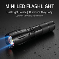 Maxesla Paquete de 2 Linternas LED de Aluminio, Regalos para Hombres, Padres y Niños, con Zoom, Súper Brillantes, Resistentes al Agua, 5 Modos, Mini Linterna Táctica para Camping