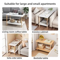Petite table basse de style moderne pour la maison Table d'appoint de chambre à coucher mobile Support de rangement en bois Fer à repasser pour petits appartements Maisons de location
