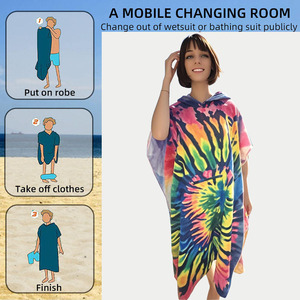 <span class=keywords><strong>Serviette</strong></span> poncho à capuche en microfibre douce, absorbante et à séchage rapide, grande taille adulte, avec logo personnalisé - Product Image 5