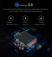 Adaptateur de chargeur de voiture intelligent 4 ports USB 35W QC3.0 à charge rapide avec protection OTP/OCP pour téléphone portable, ordinateur portable, lecteur MP3
