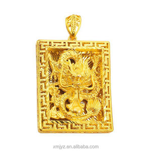 Nouveaux accessoires en laiton, bijoux en or plaqué, pendentif dragon, pendentif plaque carrée totem dragon, accessoires pour hommes - Product Image 2