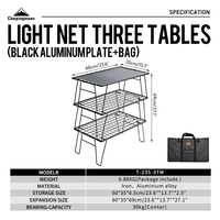 CAMPIGNMOON étagère de rangement personnalisée 3 étagères camping pique-nique extérieur ensemble table et chaise IGT table pliante de camping en métal avec sac