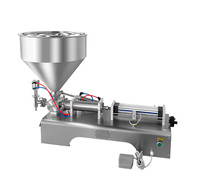 Mesin Pengisi Cairan Pasta Piston Semi Otomatis Satu Kepala Pneumatik untuk Pengisian Madu, Selai, Saus, Botol dan Stoples Kaca