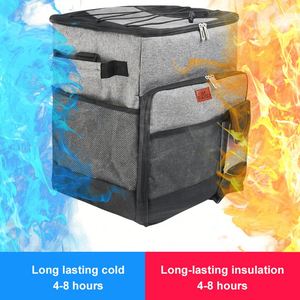 Sac isotherme à roulettes personnalisé avec logo, idéal pour la livraison de repas, de vin et de pique-niques, en toile imperméable – Vente en gros usine - Product Image 2