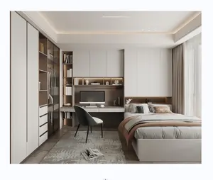 Muebles de dormitorio personalizados de fábrica con armarios de cama tatami, armarios modulares de puertas batientes de madera