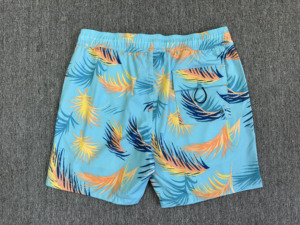 <b>Men's</b> Tropical Print Board <b>Shorts</b> Quick Dry Drawstring Waist Casual Swimwear Blue <b>Orange</b> Yellow Pattern - Product Image 2