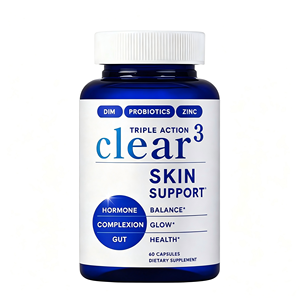 Suplemento Dietético Vegano OEM Natural Skin Support para el Equilibrio Hormonal en Adultos, Claridad, Brillo de la Piel, <span class=keywords><strong>Zinc</strong></span>, Probióticos, 60 Cápsulas - Product Image 1