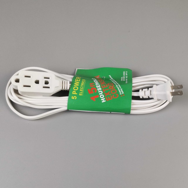 One-to-Three U.S. Gauge Polarity Sheet Extension Power Cord with 3 AC Outlets Various Lengths (1.8m-7.5m) American Size Head