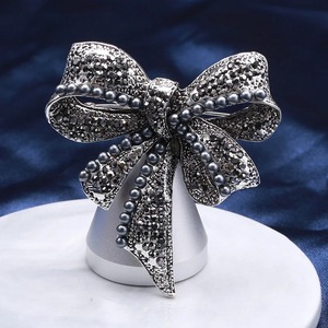 Broche de lazo de diamantes de imitación exquisito de alta calidad, accesorios de <span class=keywords><strong>ropa</strong></span> de <span class=keywords><strong>mujer</strong></span> de moda Vintage - Product Image 2