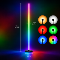 Lampu Lantai LED RGB Pintar 20W CRI90 Dapat Diredupkan, Tinggi Dapat Disesuaikan, Kontrol Jarak Jauh via Aplikasi, Lampu Berdiri Ambient untuk Kamar Tidur dan Ruang Gaming